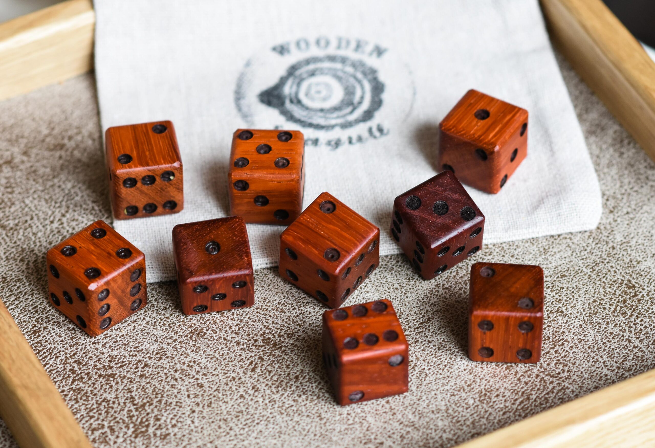 Handcrafted Padauk Wood Dice