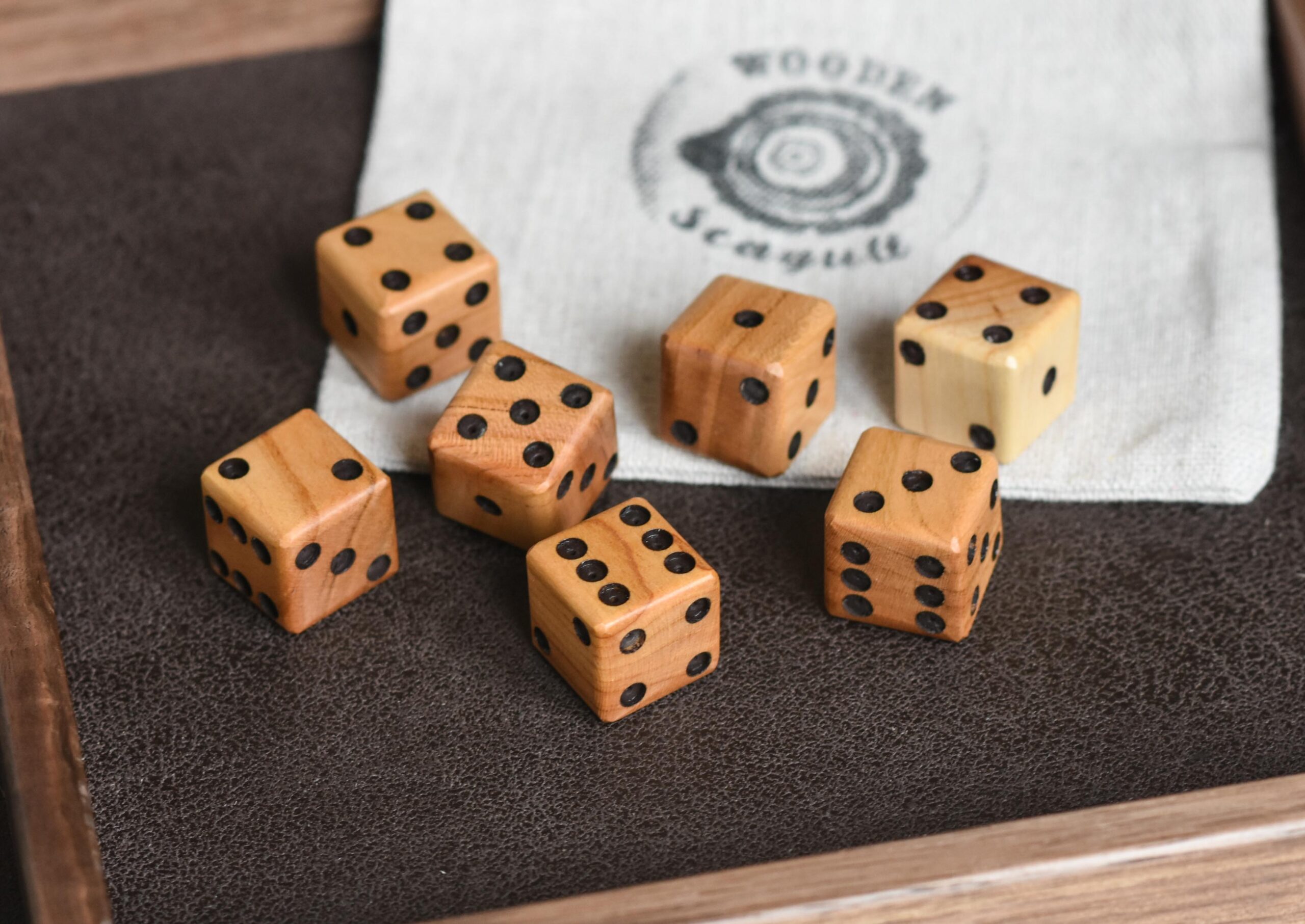 Handcrafted Cherry Wood Dice