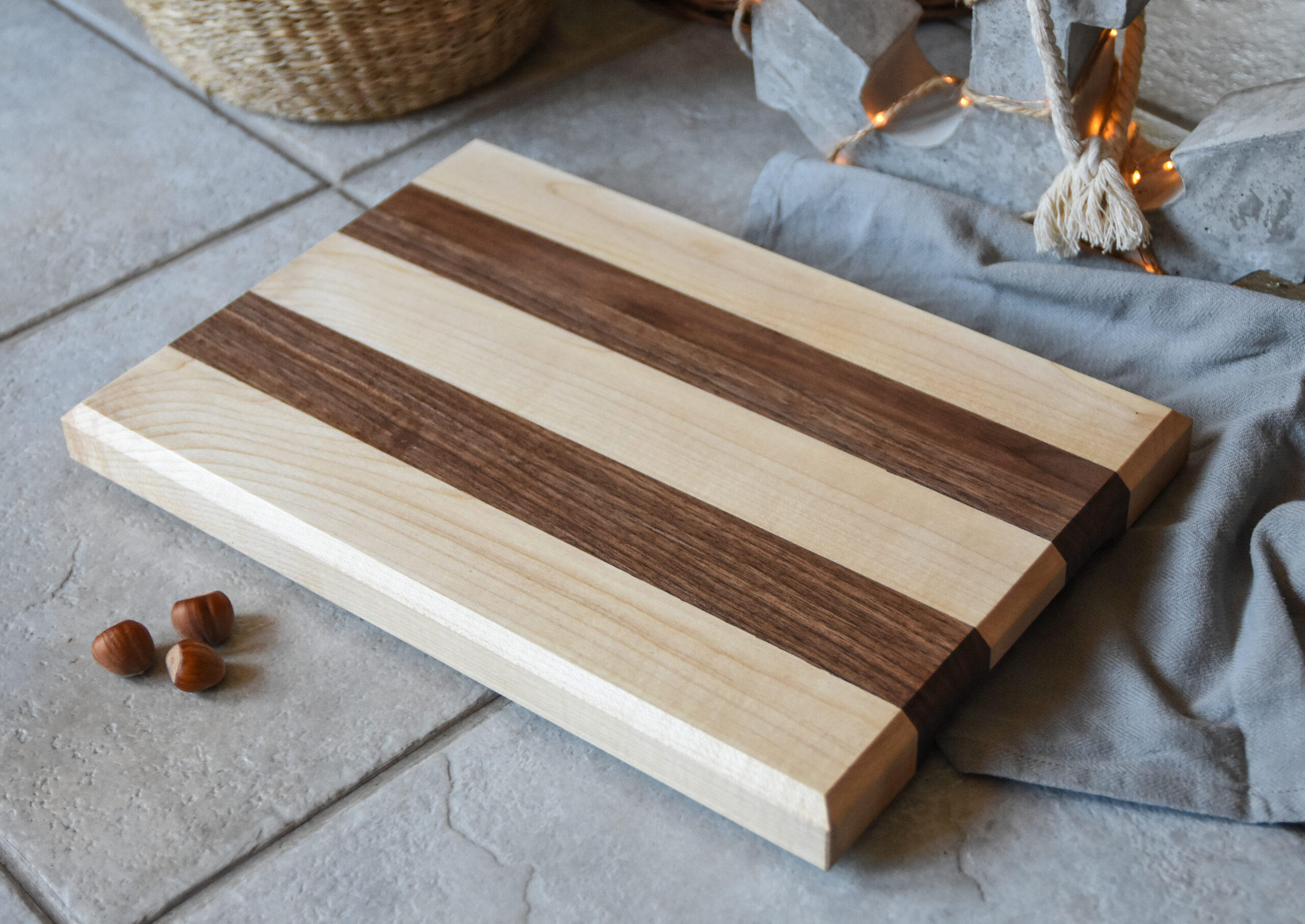 Maple & Black Walnut Cutting and Serving Board