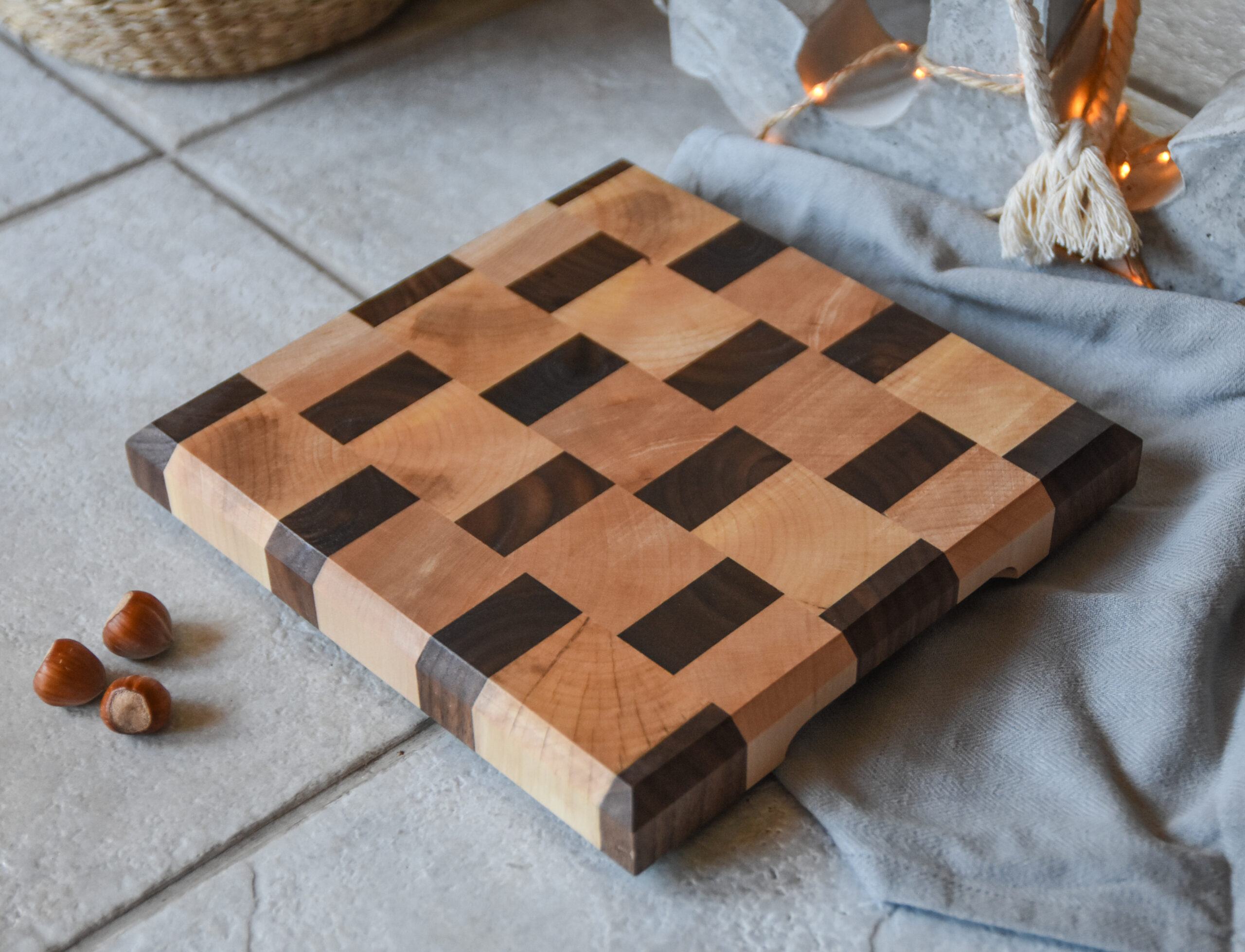 Maple & Black Walnut End Grain Cutting Board