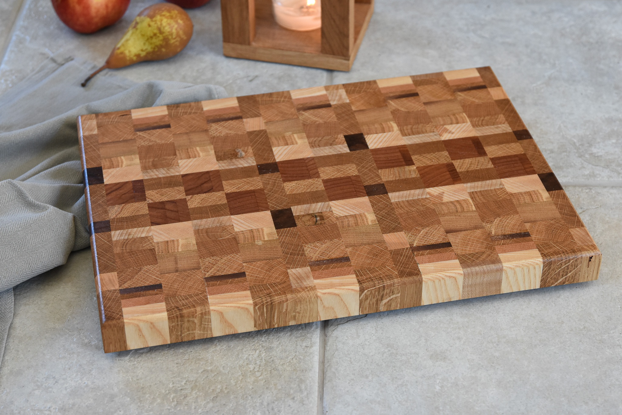 Deska do Krojenia typu End Grain E3 – Drewno Mix Czereśnia-Dąb-Orzech-Jesion