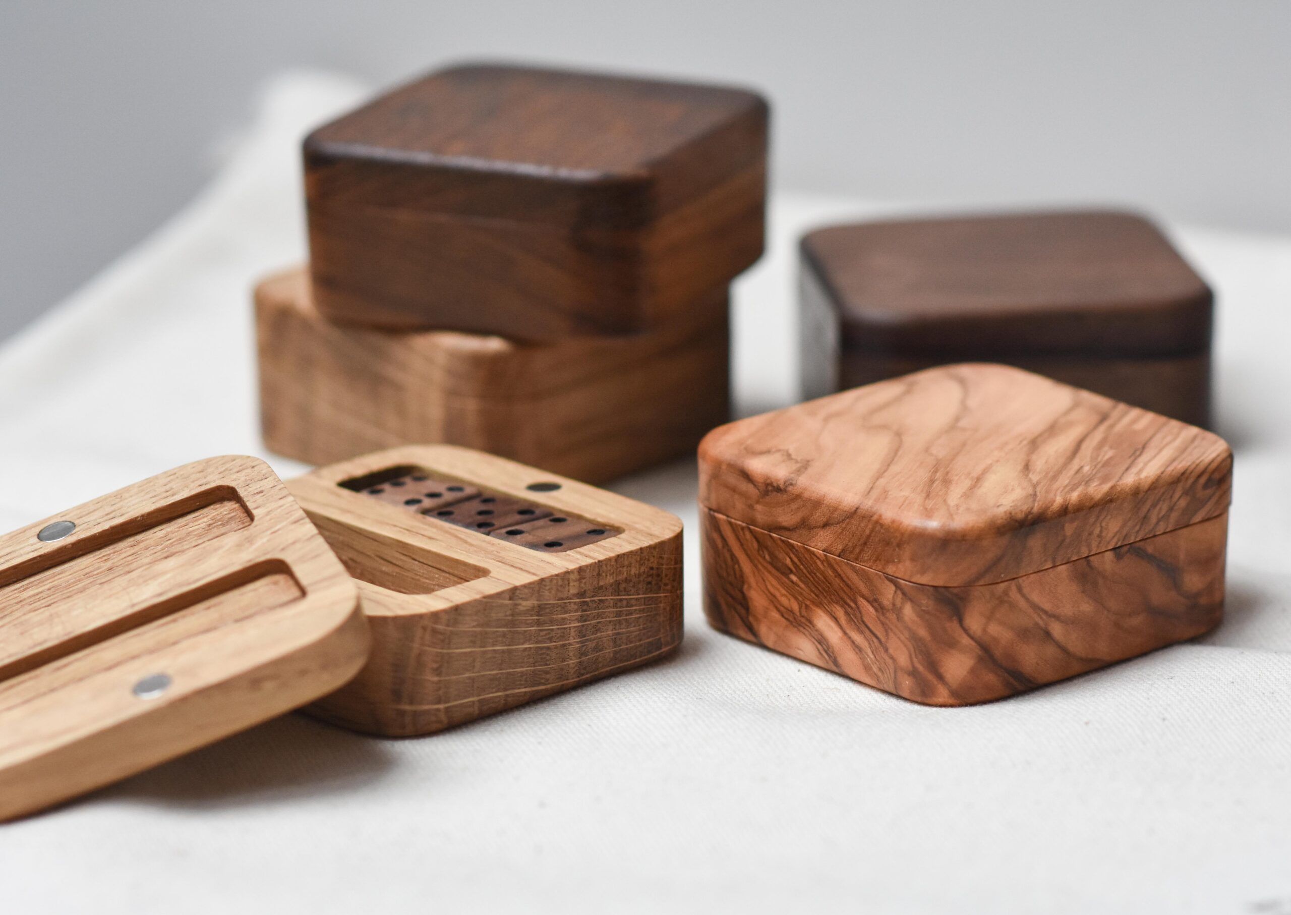 Solid Wood Dice Storage Box