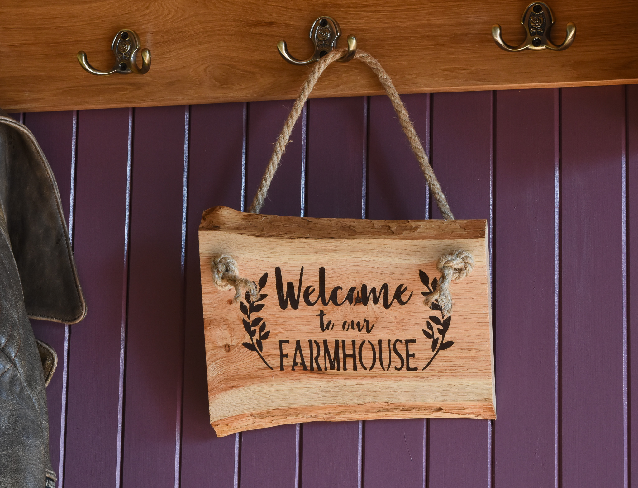 Farmhouse Oak Wooden Decorative Sign